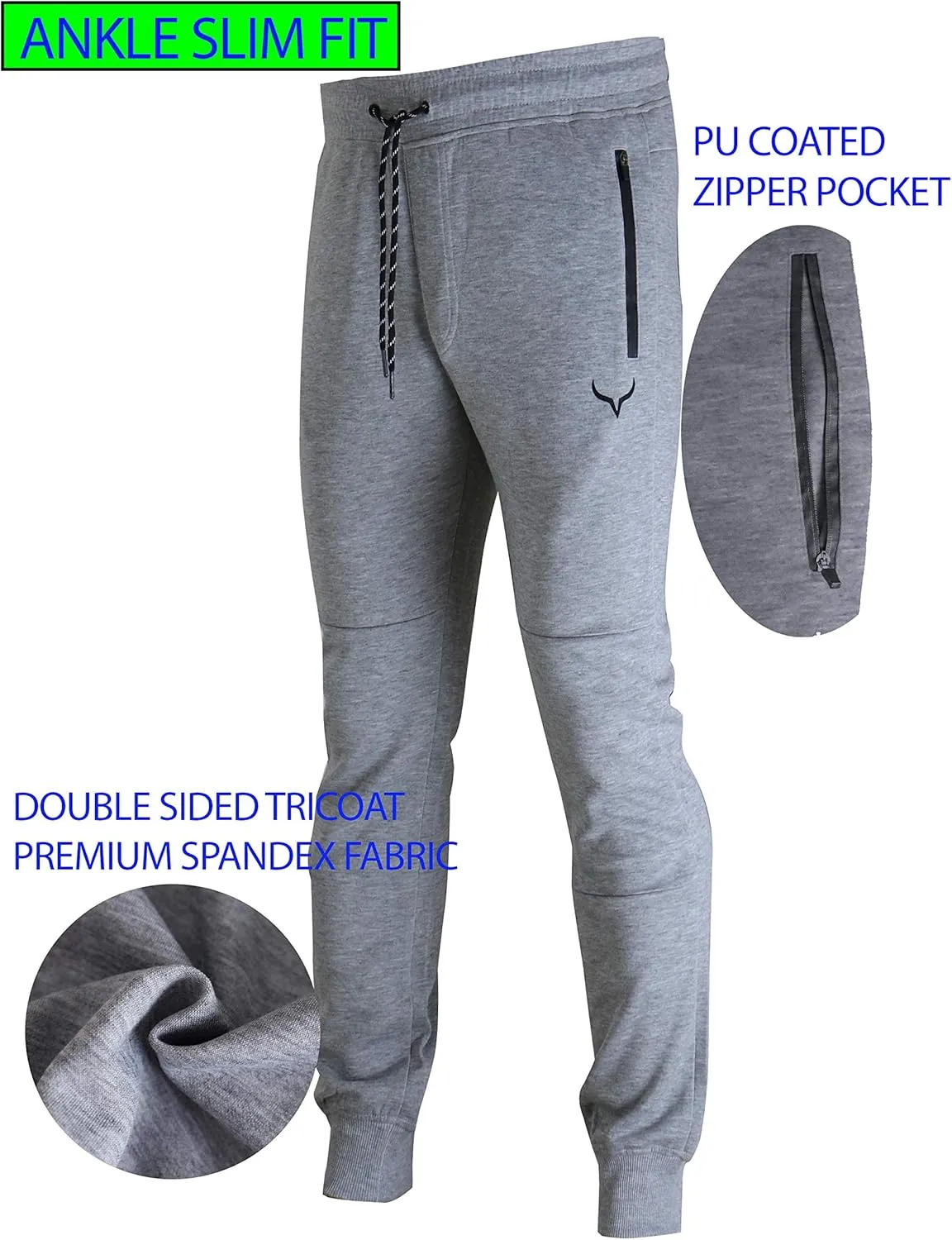 SCREENSHOT Sports Mens Spandex Fleece Athletic Jogger Fitness Workout Gym Sweatpants