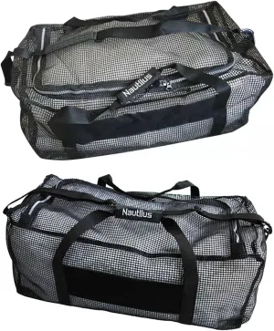 Scuba Diving Equipment Mesh Duffel Bag with Shoulder Strap, 96L Extra Large Cube Shape Heavy Duty Dive Gear Bags and Beach Totes with Zipper Pocket for Scuba Diving Gear & Equipment Quick Dry