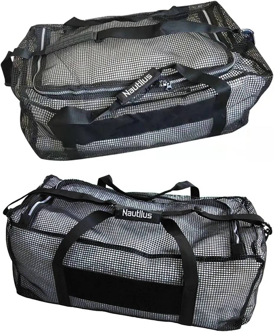 Scuba Diving Equipment Mesh Duffel Bag with Shoulder Strap, 96L Extra Large Cube Shape Heavy Duty Dive Gear Bags and Beach Totes with Zipper Pocket for Scuba Diving Gear & Equipment Quick Dry
