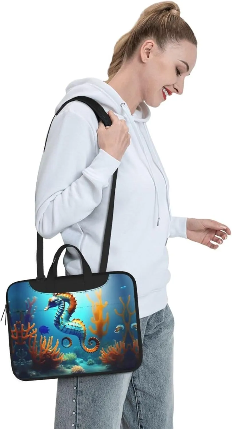 Seabed coral seahorse Prints Laptop Bag - with Soft Interior, Multiple Pockets - Ideal for Men, Travel and Business