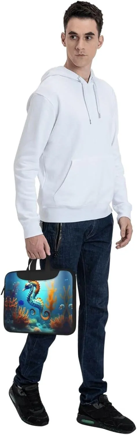 Seabed coral seahorse Prints Laptop Bag - with Soft Interior, Multiple Pockets - Ideal for Men, Travel and Business