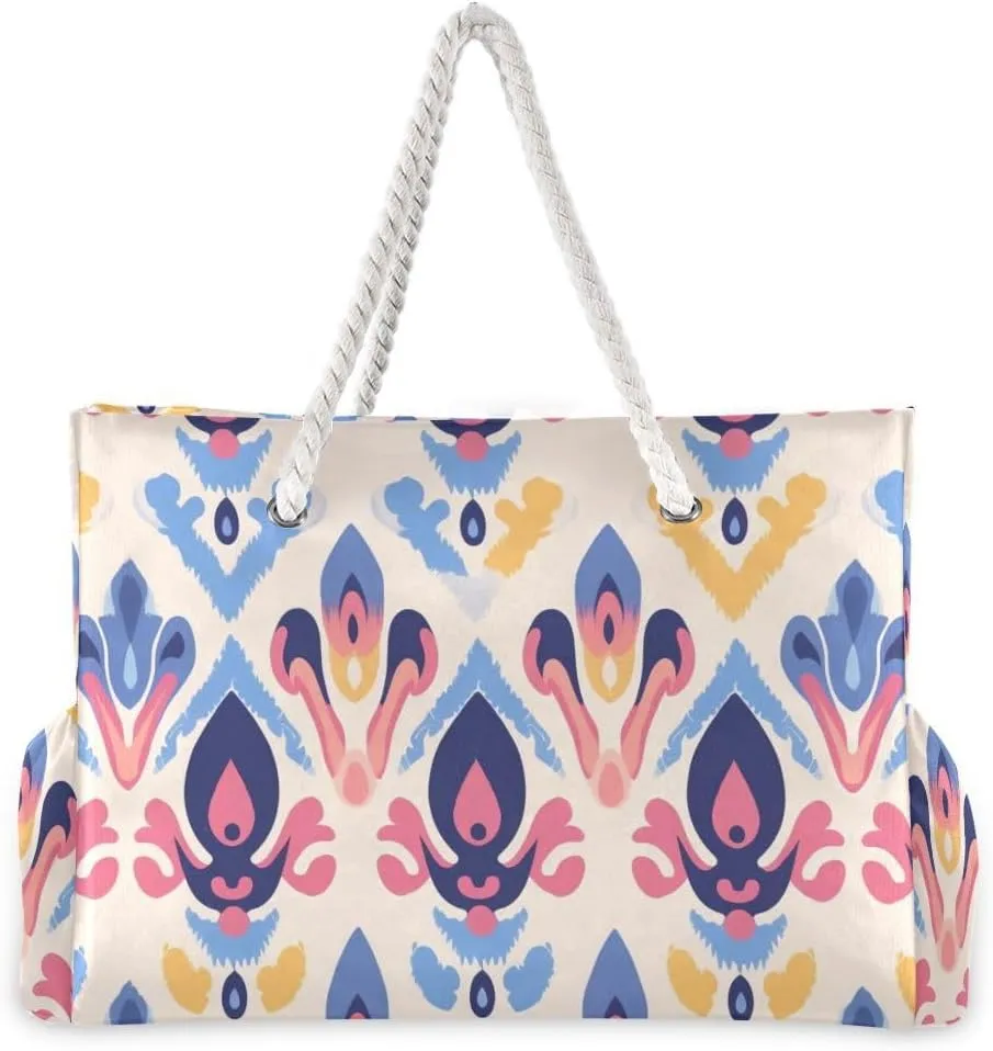 senya Large Beach Shoulder Bags Canvas Tote Water Resistant for Gym Travel Daily