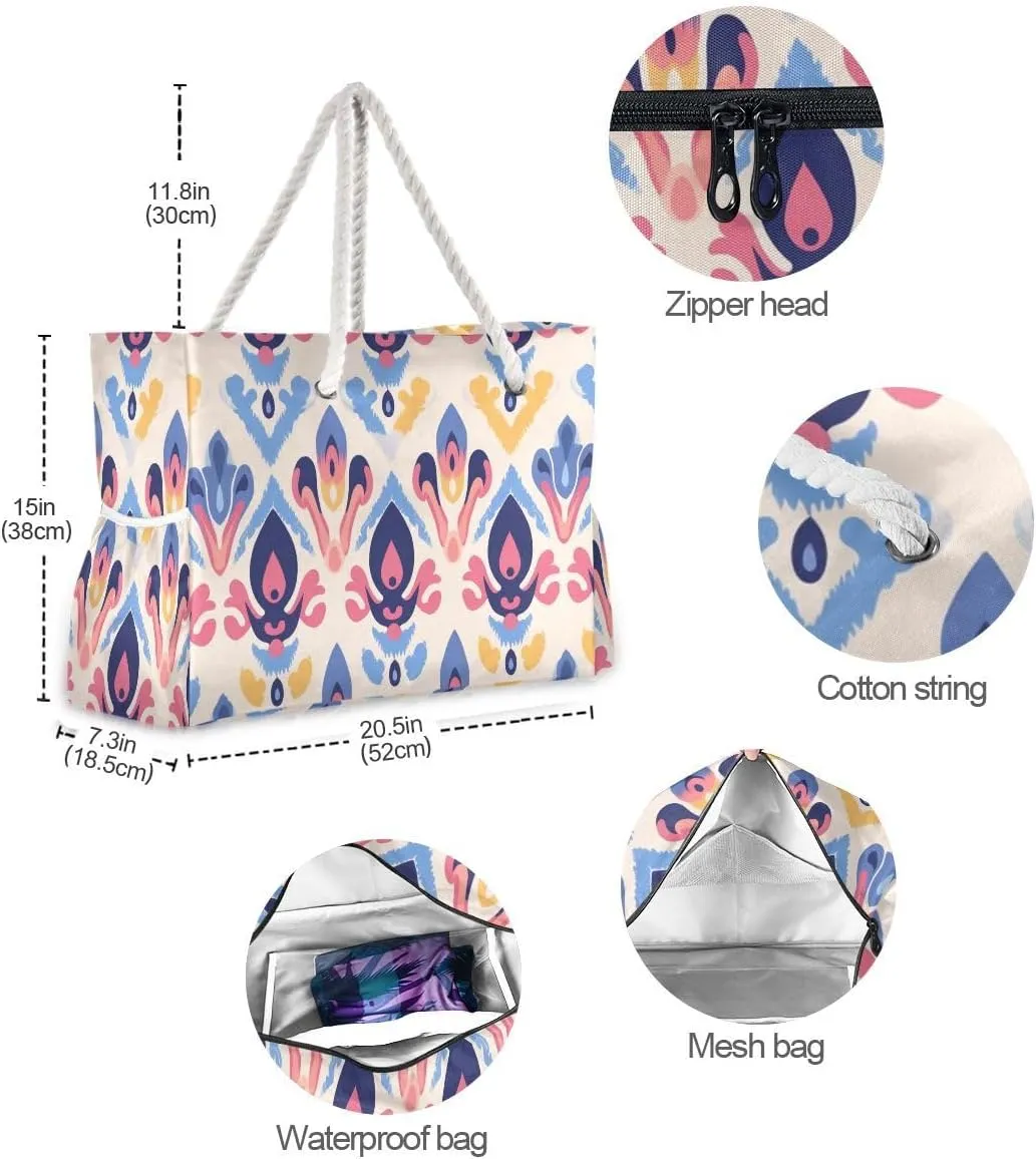 senya Large Beach Shoulder Bags Canvas Tote Water Resistant for Gym Travel Daily