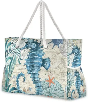 senya Large Beach Shoulder Bags Canvas Tote Water Resistant for Gym Travel Daily