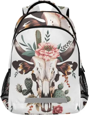 Sheep Goat Skull Bones Backpack 3rd 4th 5th Grade School Bookbag Travel Laptop Daypack Bag for Boys Girls