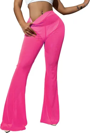 Sheer Pants for Women Mesh Pants Bathing Suit Cover Sexy Swimsuit Coverup for Women See Through Pants Swim Lace Pants