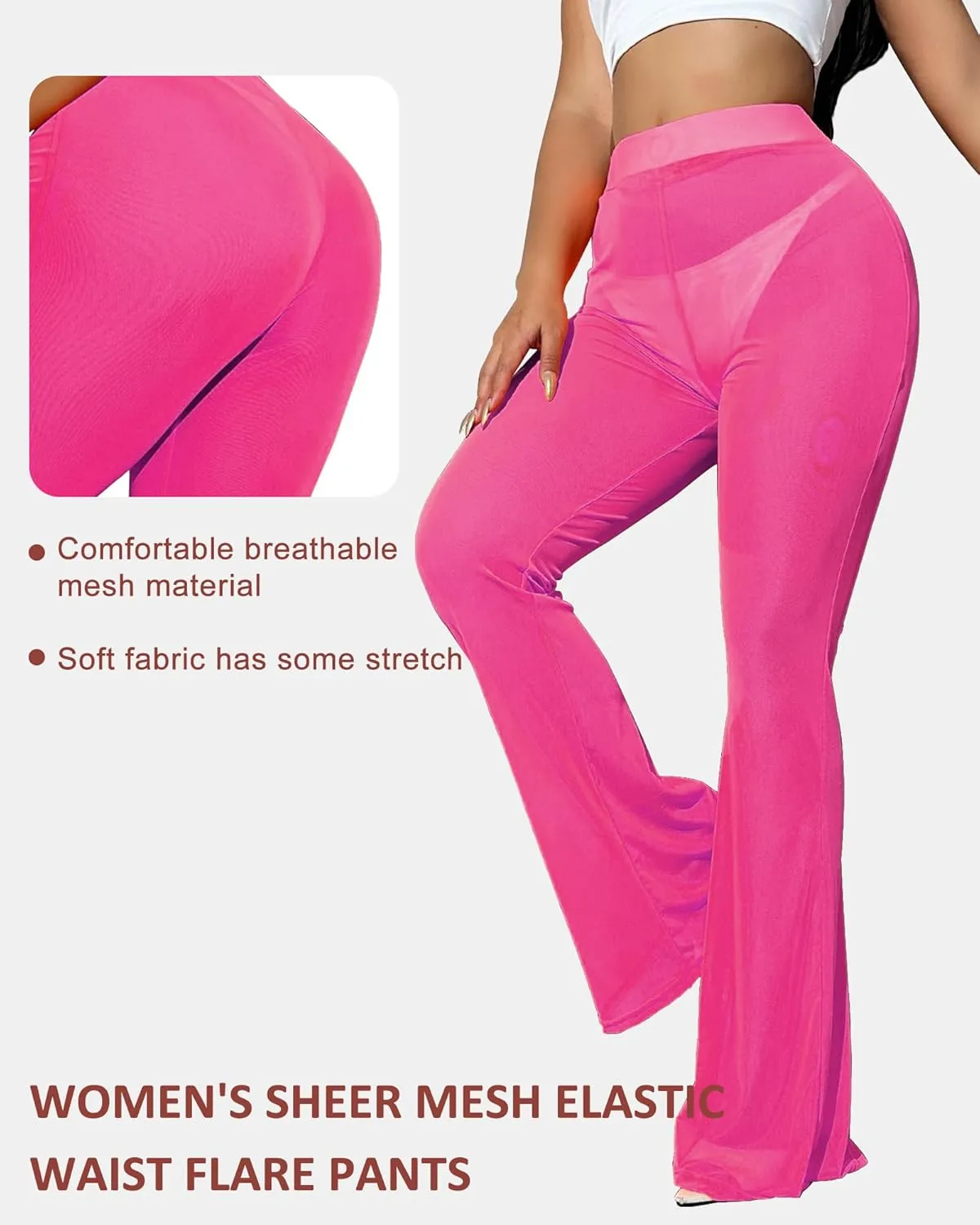 Sheer Pants for Women Mesh Pants Bathing Suit Cover Sexy Swimsuit Coverup for Women See Through Pants Swim Lace Pants