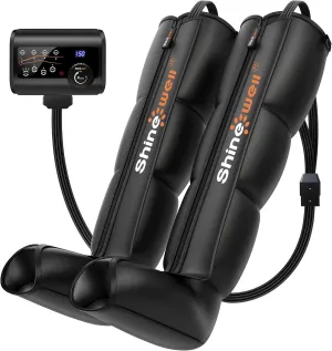 SHINE WELL Professional Leg Recovery & Massage System, Air Compression Therapy Device with 11 Intensities, 4 Selectable Massage Areas (Large)