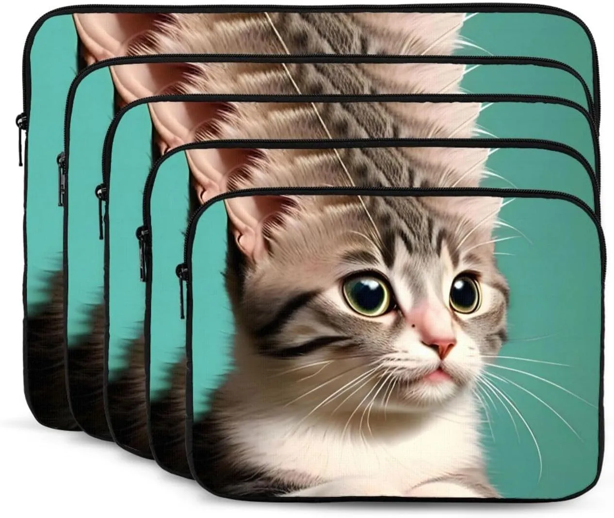 Shockproof Portable Laptop Sleeve Bag 10 inch - for Men and Women Business Travel, School, and Office Use A Curious cat Pattern