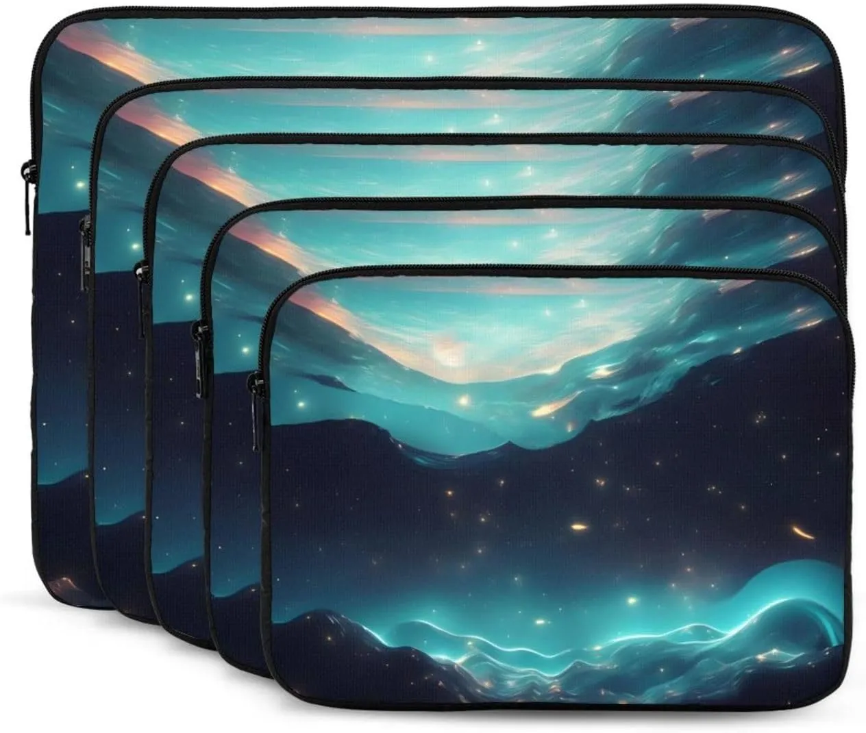 Shockproof Portable Laptop Sleeve Bag 17 inch - for Men and Women Business Travel, School, and Office Use Science Fiction Stars Prints