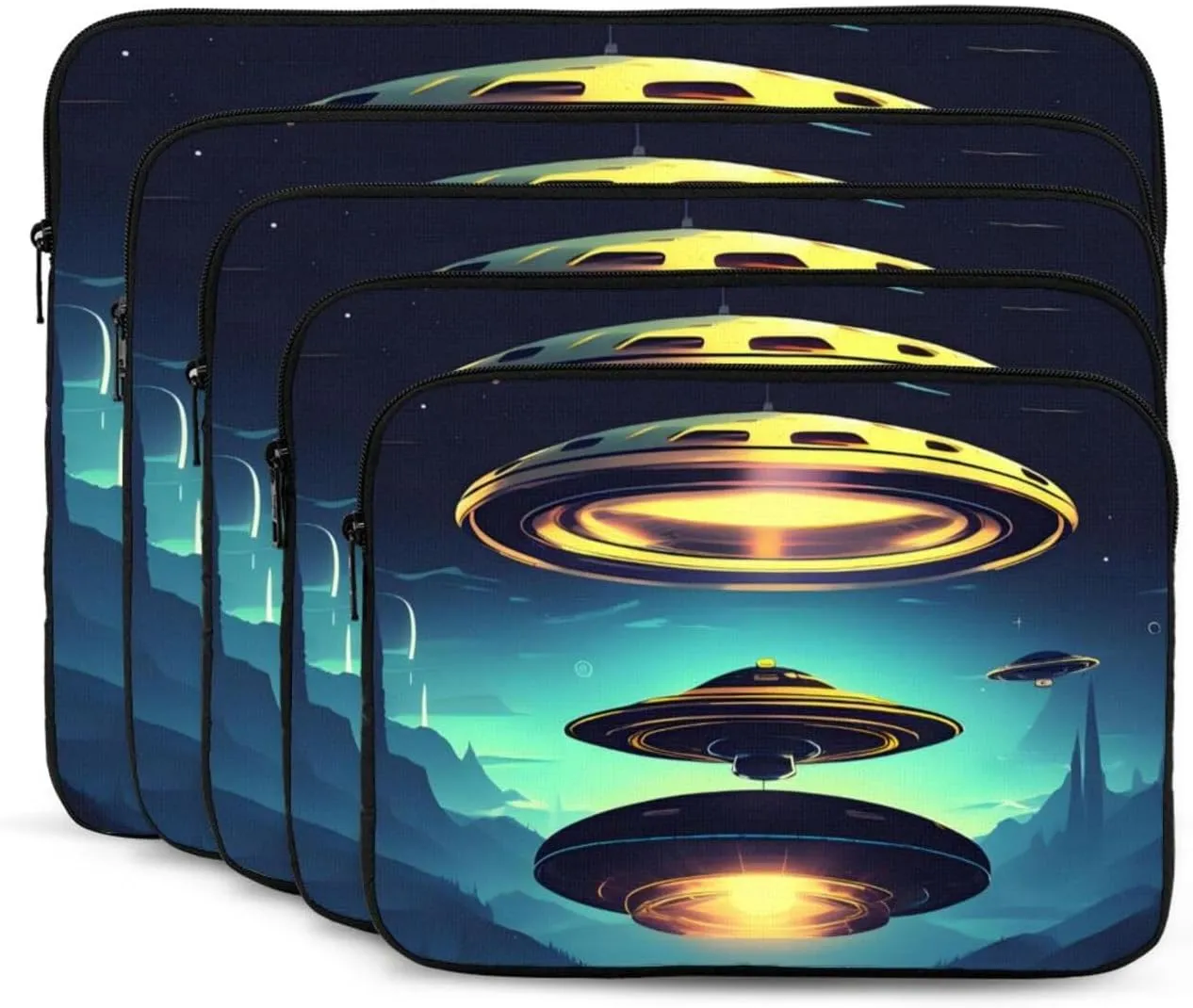 Shockproof Portable Laptop Sleeve Bag 17 inch - for Trip, Travel, Office, Daily Use - for Men and Women Spacecraft descend Prints
