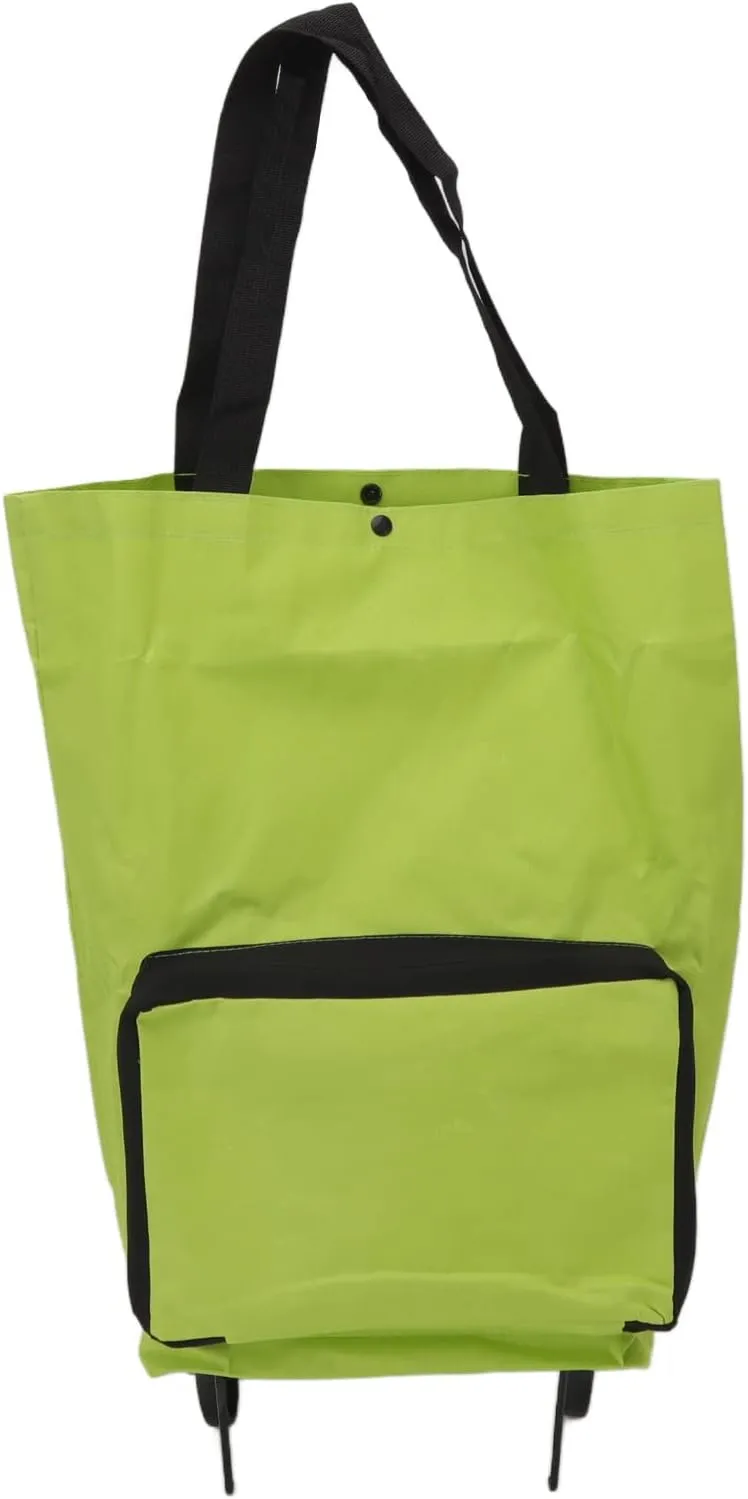 Shopping Bag on Wheels, Foldable Trolley Bag Portable Large Capacity Grocery Bags Reusable Shopping Tote, for Home Supermarket (Green)