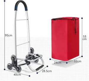 Shopping Trolley on Wheels Shopping Trolleys Grocery Household Lightweight Staircase Folding Portable Portable Utility Carts (D)