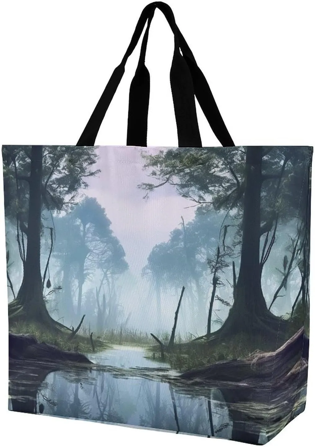 Shoulder Bag Casual Work Bag for Women Swamp Landscape Large Capacity Bags for Shopping,Travel Beach Gym