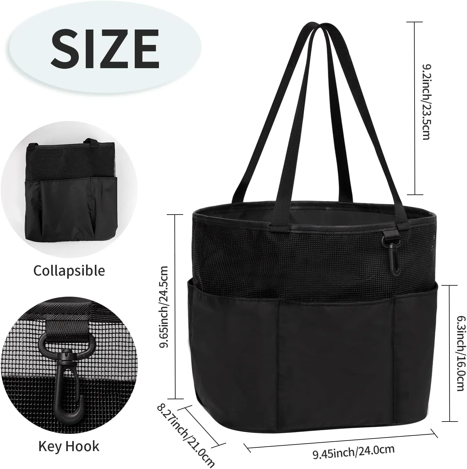 Shower Caddy Portable, Travel Toiletry Bag for Women Men, Large Capacity Mesh Shower Caddy Quick Dry Bathroom Bag for College Dorm Room, Bathroom, Gym, Swimming, Camping, Beach, Traveling