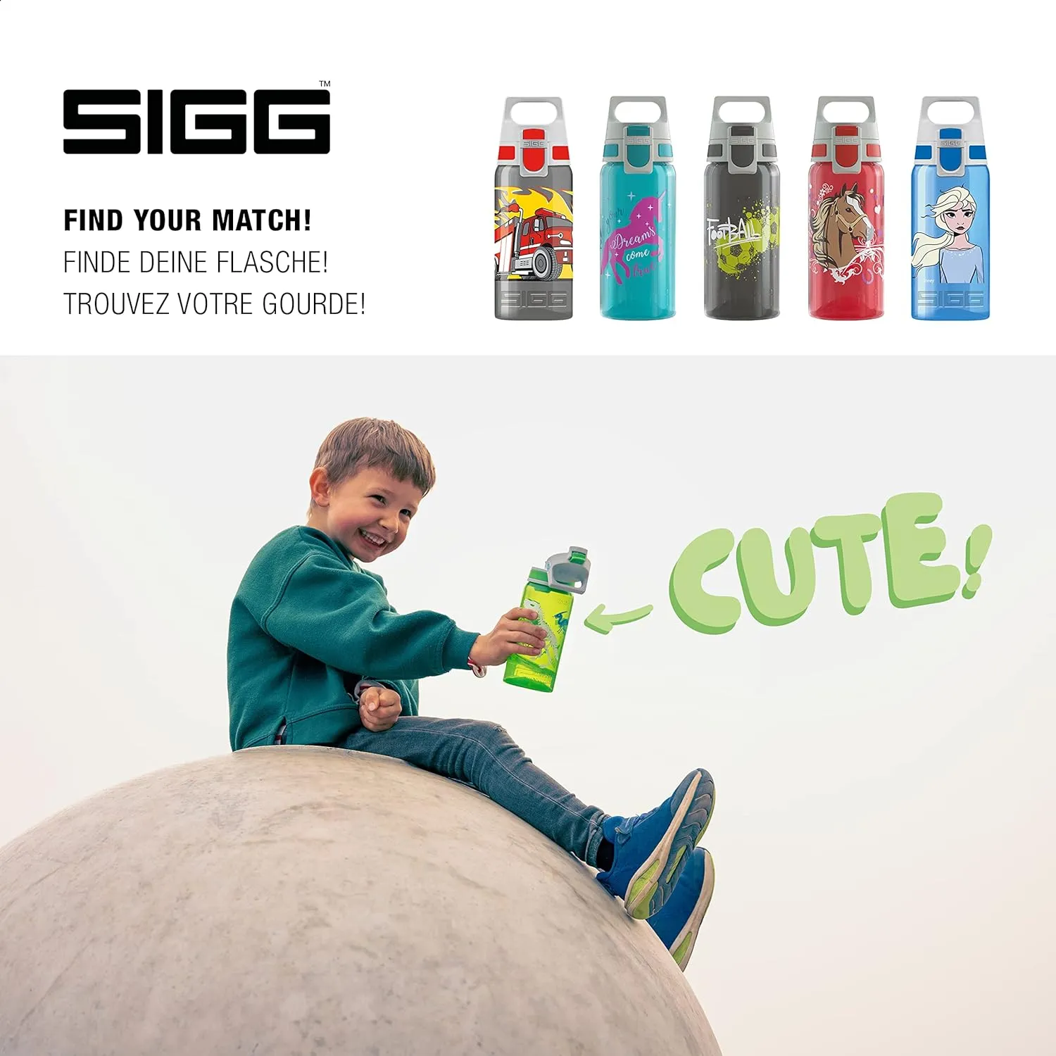 SIGG - Kids Water Bottle for School, Sports - VIVA ONE - Made in Germany - Dishwasher Safe - Carbonated Drinks - 17 Oz