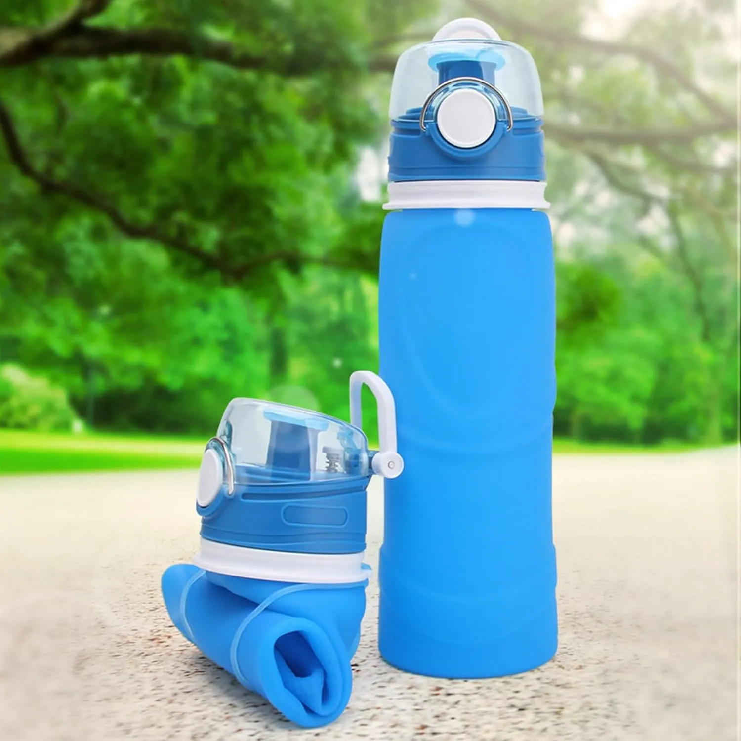 Silicone Foldable Water Bottle Cup Portable Sport Water Bottle Leakproof BPA Free Travel Water Bottles Gym Travel Camping Hiking Sport Outdoor Indoor Sport Travel Telescopic Cup(Pink,Large)