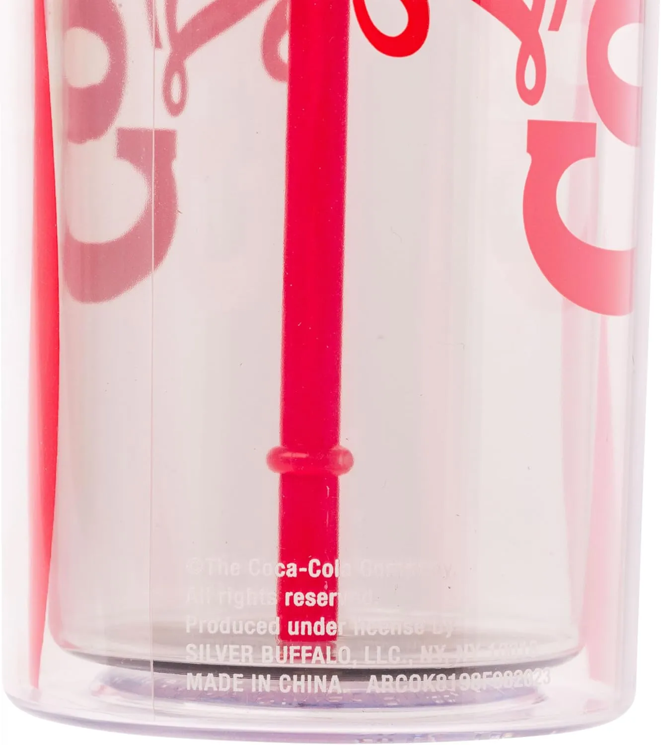 Silver Buffalo Coca-Cola Plastic Tall Cold Cup with Lid and Straw Featuring Diet Coke Logo, 20 Ounces
