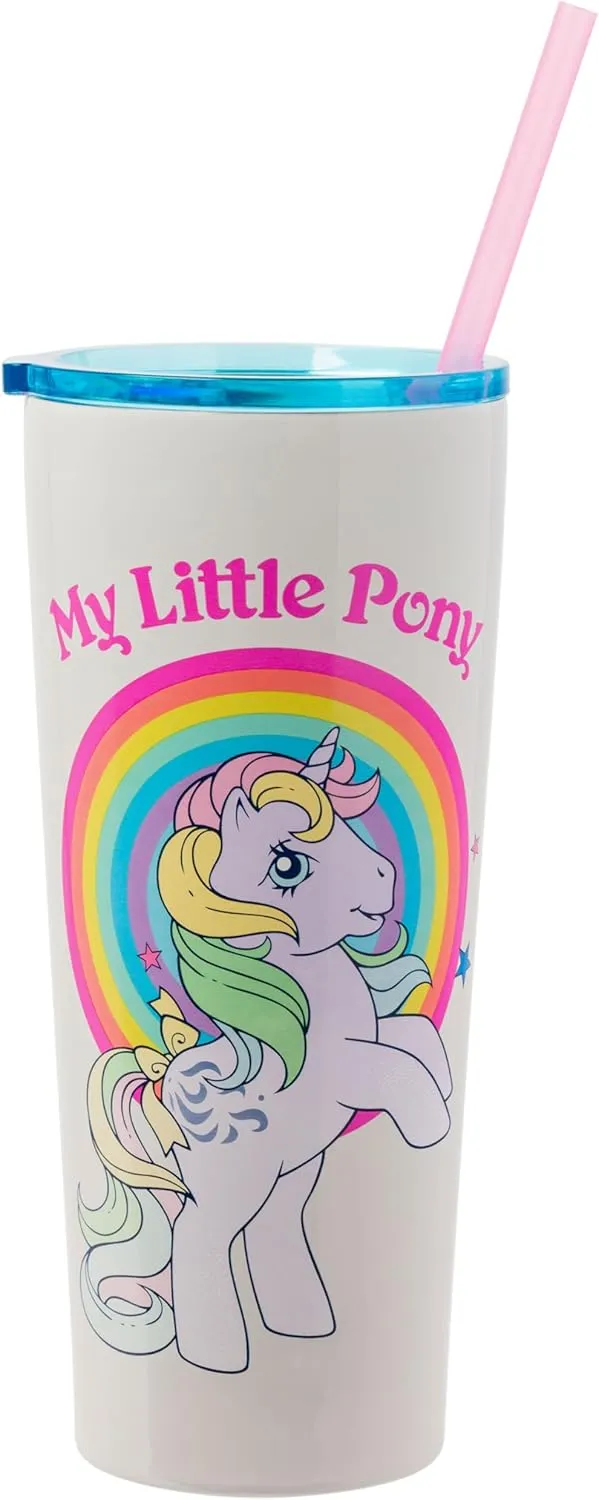 Silver Buffalo My Little Pony Double Walled Stainless Steel Tumbler Featuring Windy, 22 Ounces
