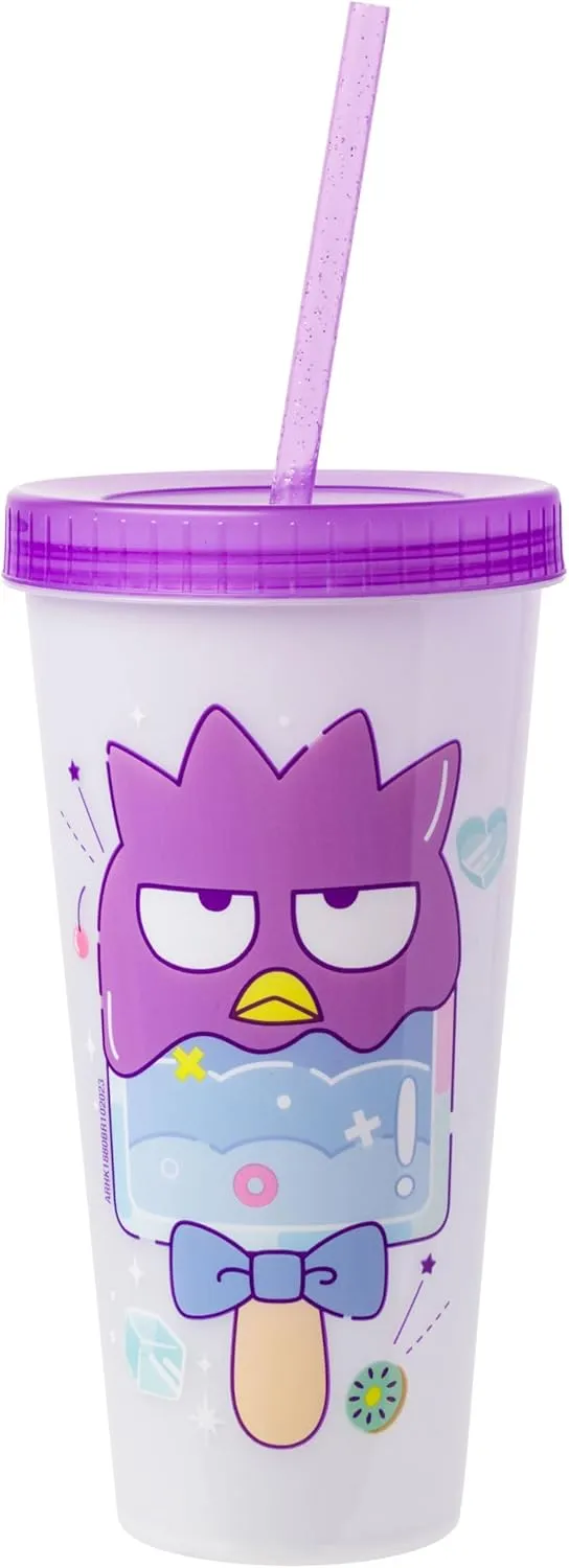 Silver Buffalo Sanrio Hello Kitty and Friends 4 Pack Color Changing Plastic Tumblers Featuring Hello Kitty, My Melody, Badtz Maru, and Cinnamoroll, 24 Ounce