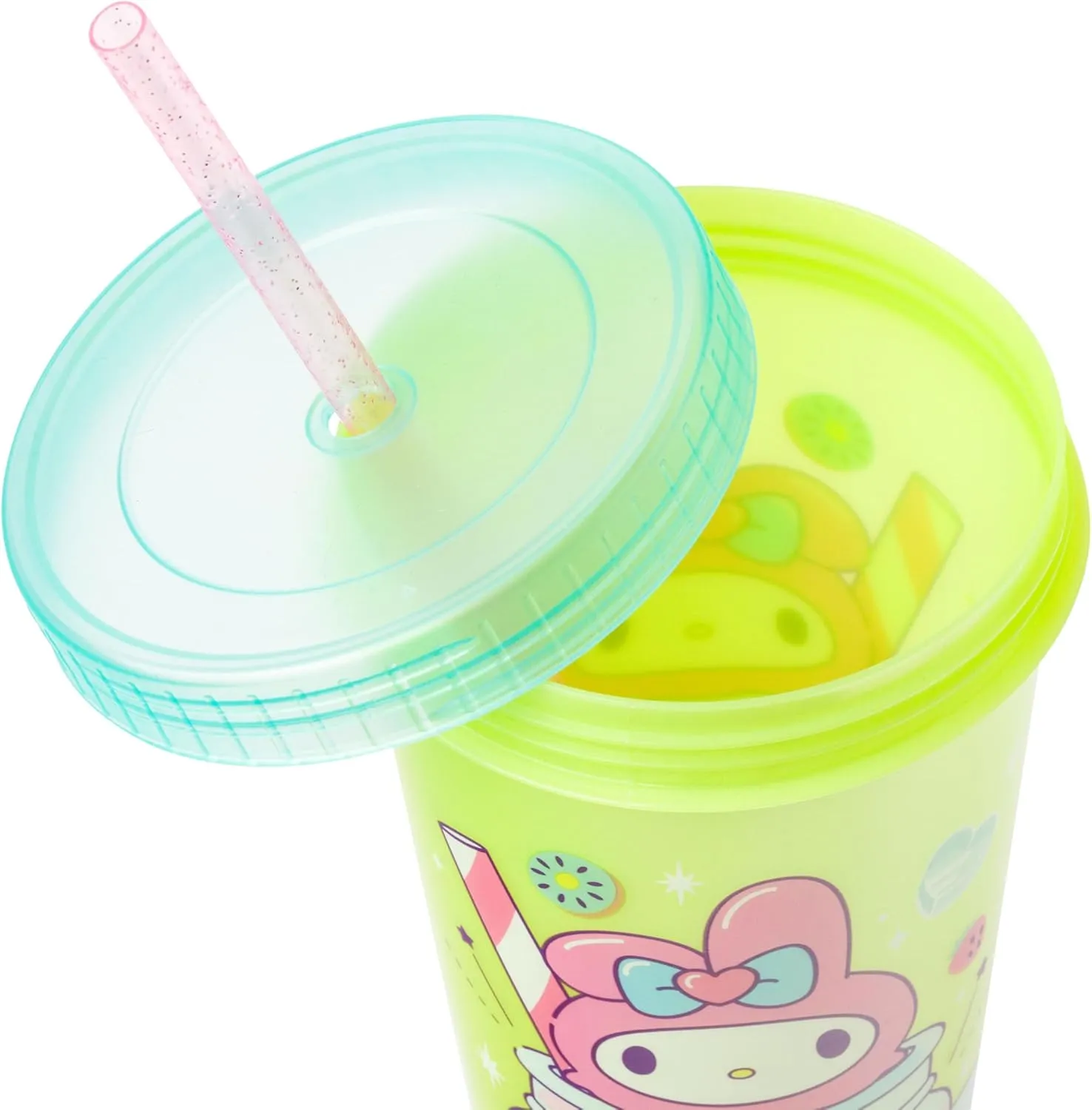 Silver Buffalo Sanrio Hello Kitty and Friends 4 Pack Color Changing Plastic Tumblers Featuring Hello Kitty, My Melody, Badtz Maru, and Cinnamoroll, 24 Ounce