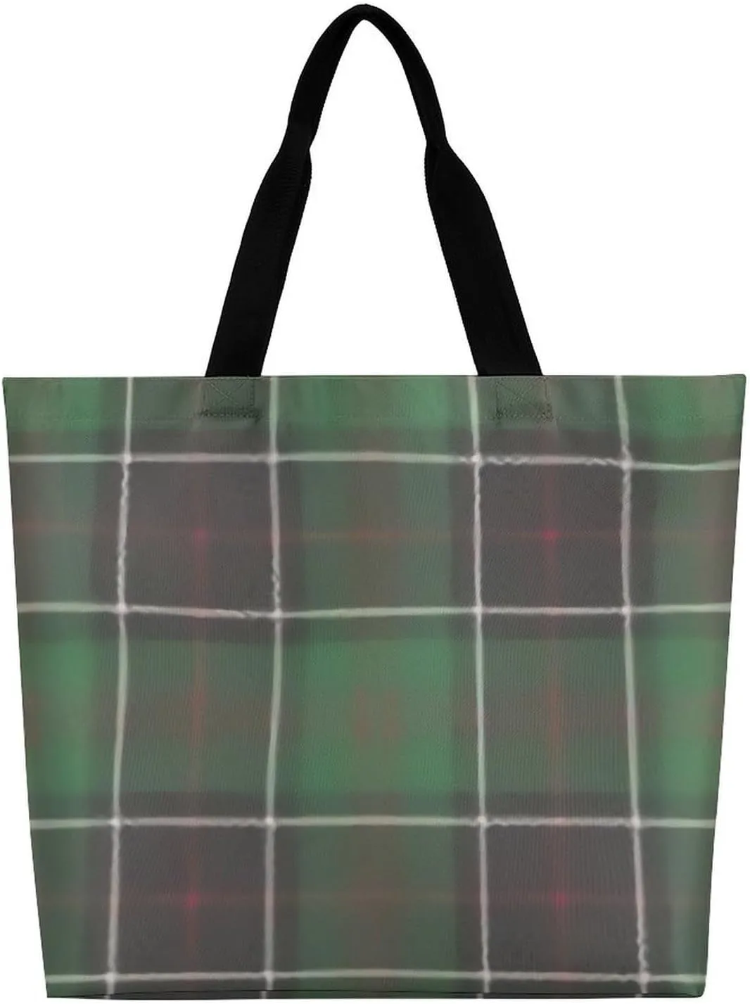 Sinclair Clan Hunting Tartan Variant Plaid Large Capacity Single Shoulder Shopping Bag, Fashionable Shopping Bag