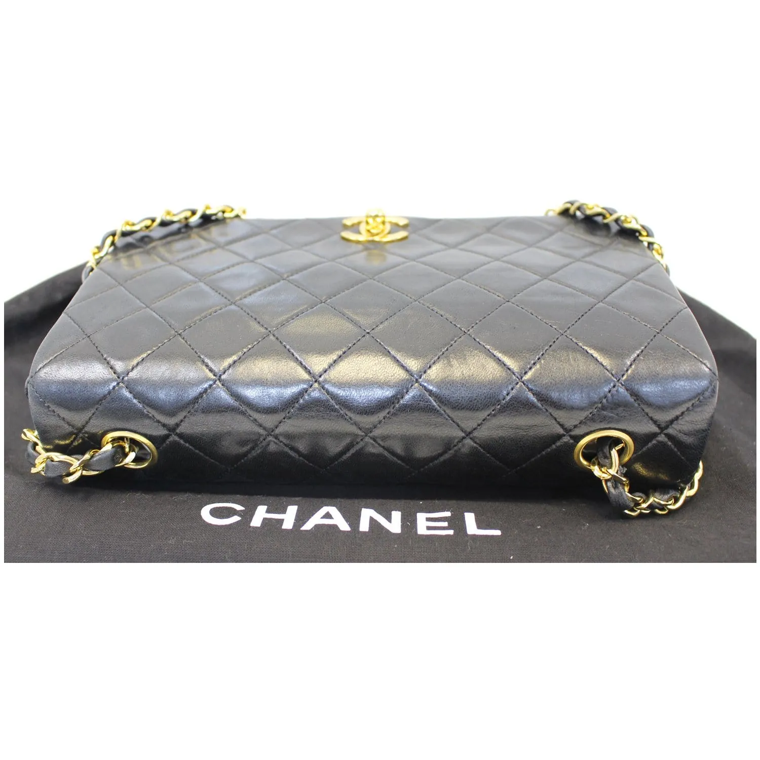 Single Vintage Popular choice Bag Flap Quilted Shoulder CHANEL Act quickly Black Lambskin
