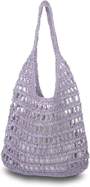 Sither Crochet Bags for Women Summer Beach Mesh Bag Plastic Handbags Knit Hollow Hobo Bag for Gift