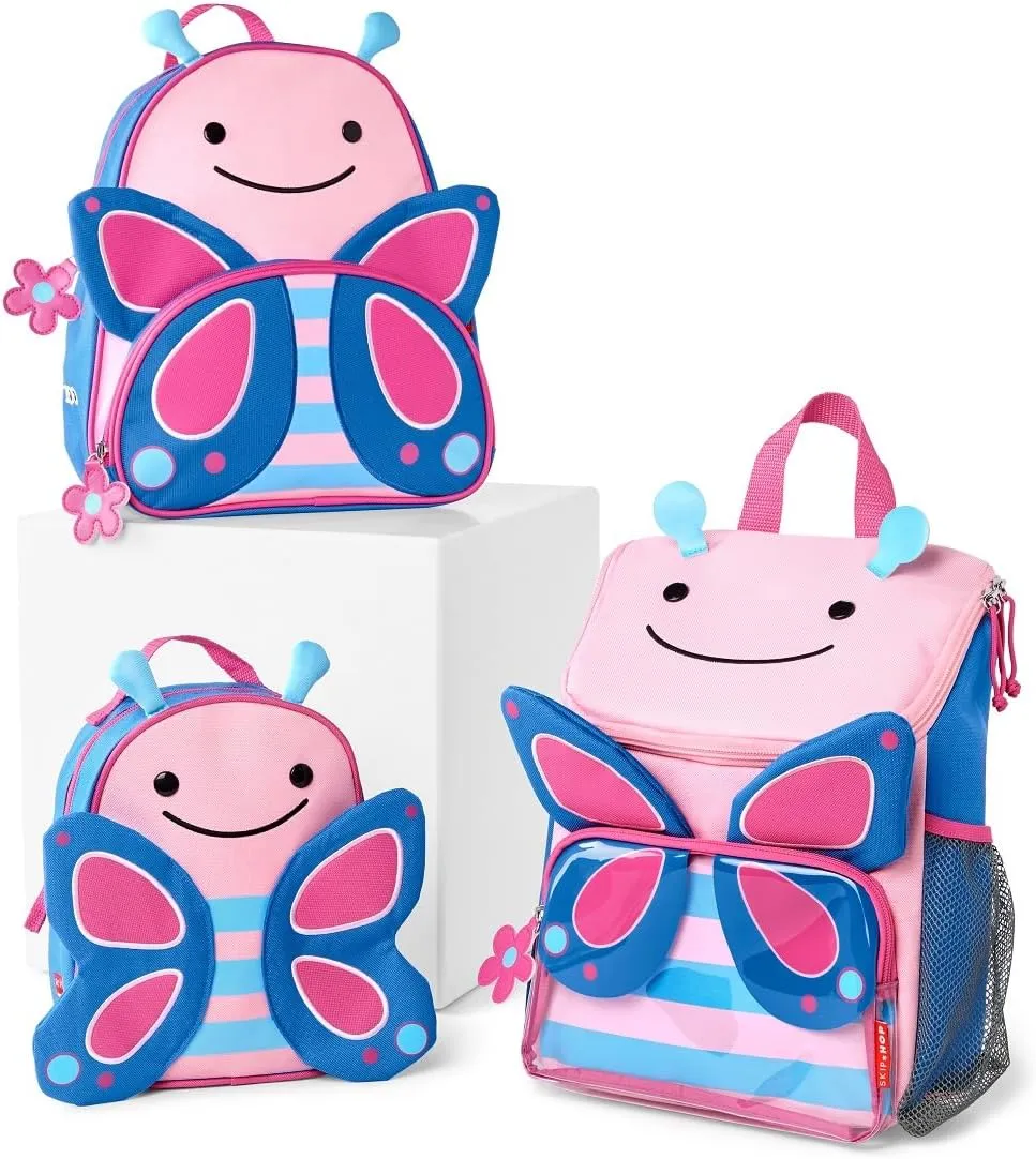 Skip Hop Big Kid Backpack, Zoo Kindergarten Ages 3-4, Butterfly