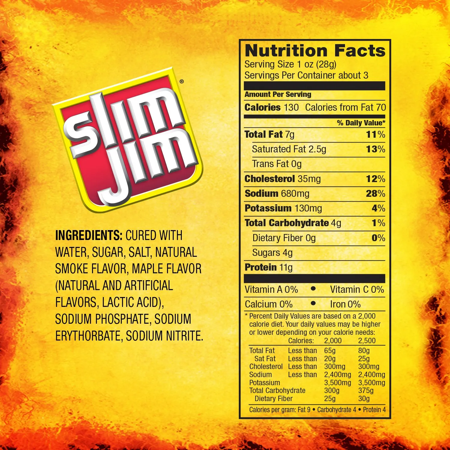 Slim Jim Bacon Jerky, Maple Flavor Meat Snacks, Easy, On-the-Go School, Work and Travel Snacks, 2.75 OZ Bag
