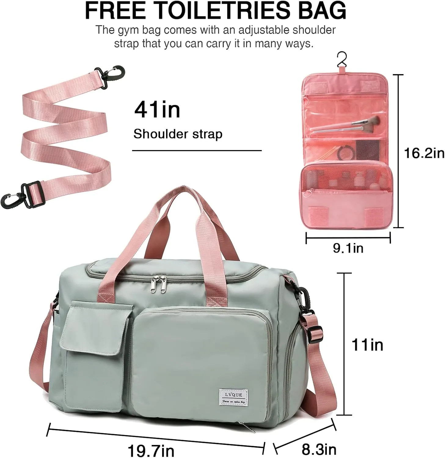 Small Gym Bag for Women, Travel Duffle Bag Carry On Weekender Bag with Shoe Compartment