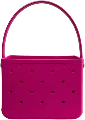 Small Rubber Beach Tote Bag, Open Top Portable Outdoor Travel Bag for Beach Picnic Pool Outings