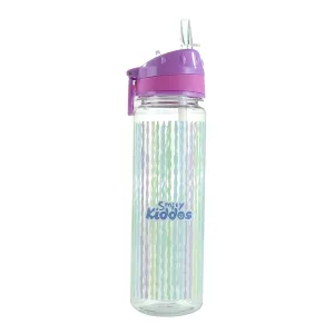 SMILY KIDDOS STRAIGHT WATER BOTTLE WITH FLIP TOP NOZZLE RIBBON THEME 680 ML