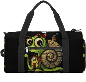 Snail with Shell House Funny Gym Bag Travel Duffel Bags Carry On Weekender Overnight Bag for Women Men