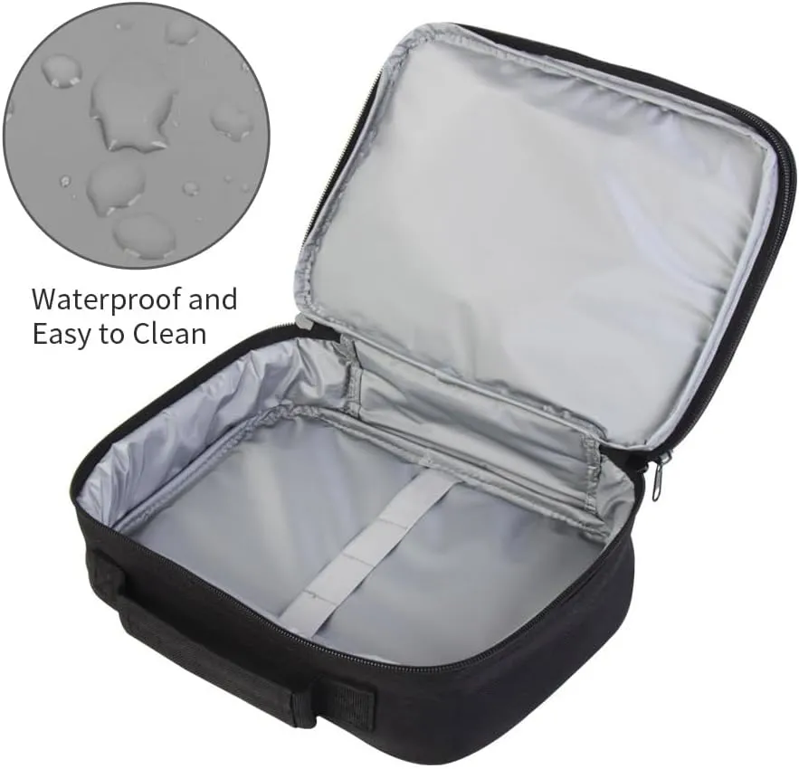 Soccer 3D Print Portable Lunch Bag without Shoulder Strap, Reusable Insulated Lunch Box Cooler Bag for Kids Boys