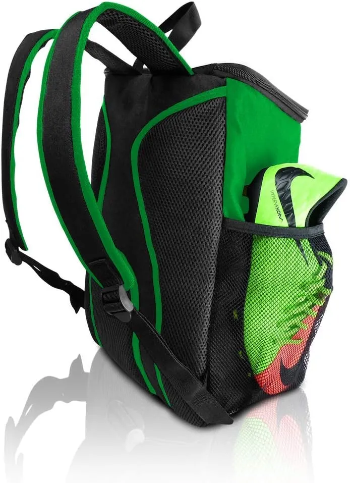 Soccer Backpack with Ball Holder Compartment - for Boys & Girls | Bag Fits All Soccer Equipment & Gym Gear (Black)