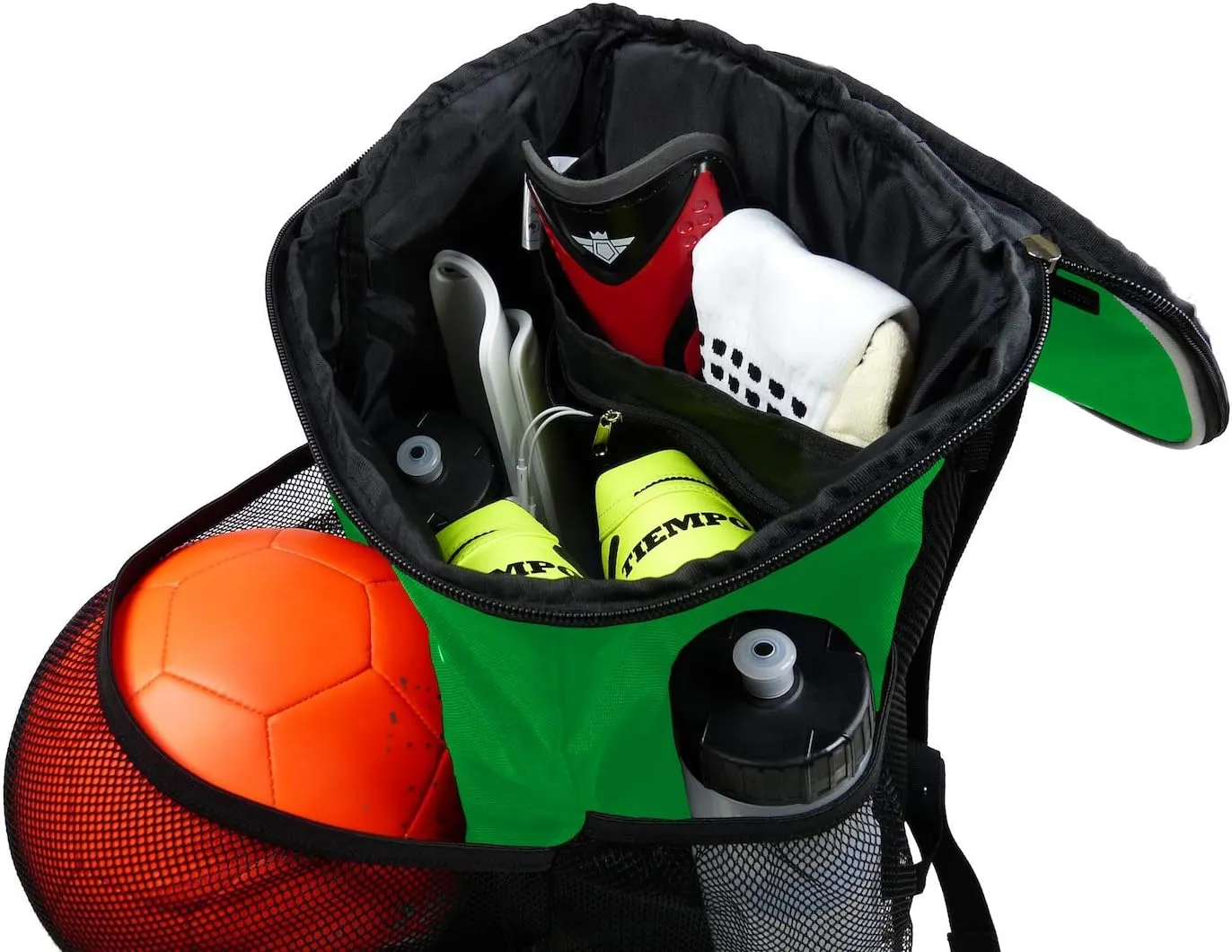 Soccer Backpack with Ball Holder Compartment - for Boys & Girls | Bag Fits All Soccer Equipment & Gym Gear (Black)