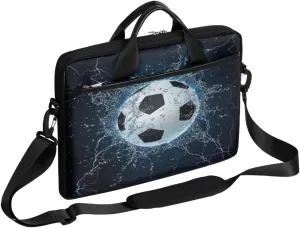 Soccer Ball Laptop Shoulder Messenger Bag Waterproof Laptop Briefcase with Handle and Padded Strap Case Sleeve