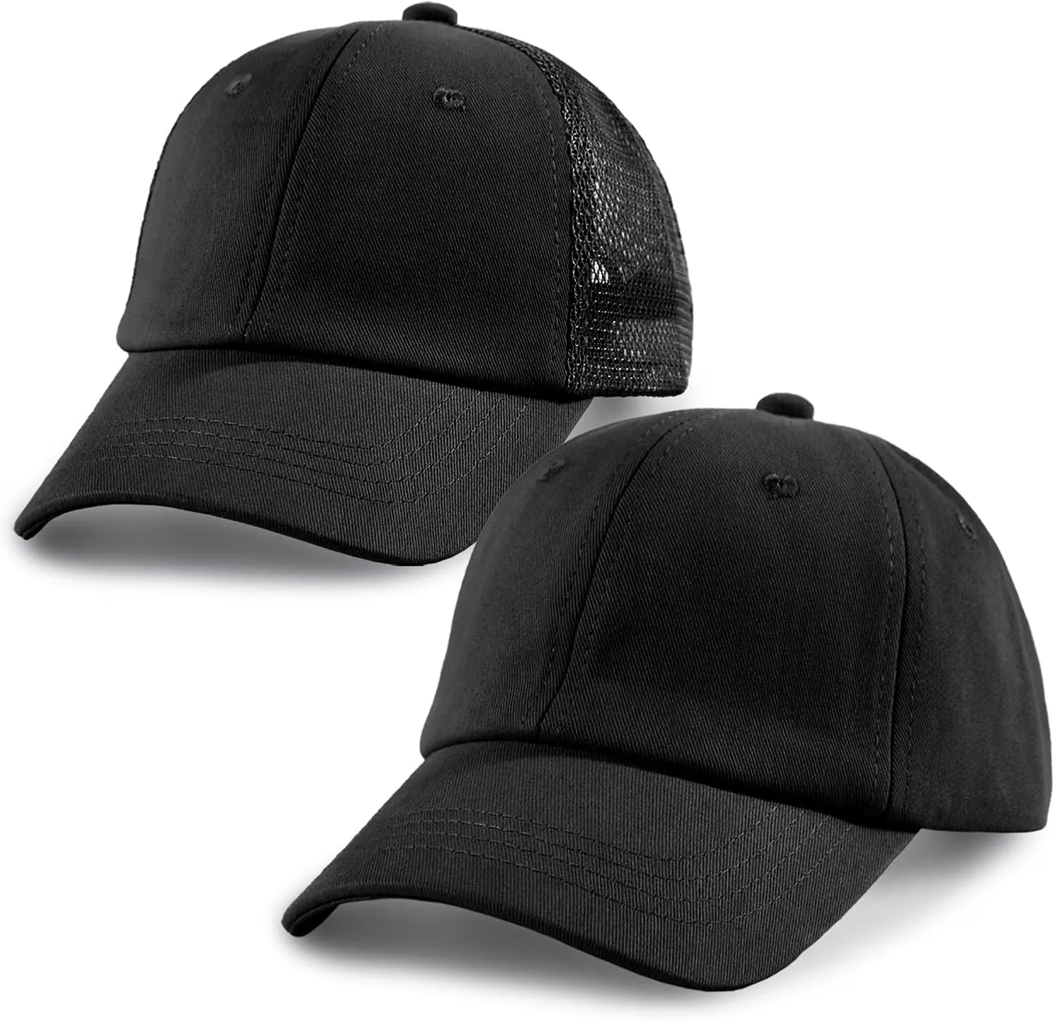 SONMONY 2-Pack Toddler Baseball Hats for Kids Girls Soft Cotton Mesh Back Trucker Hats Adjustable Toddler Hats for Girls Boys