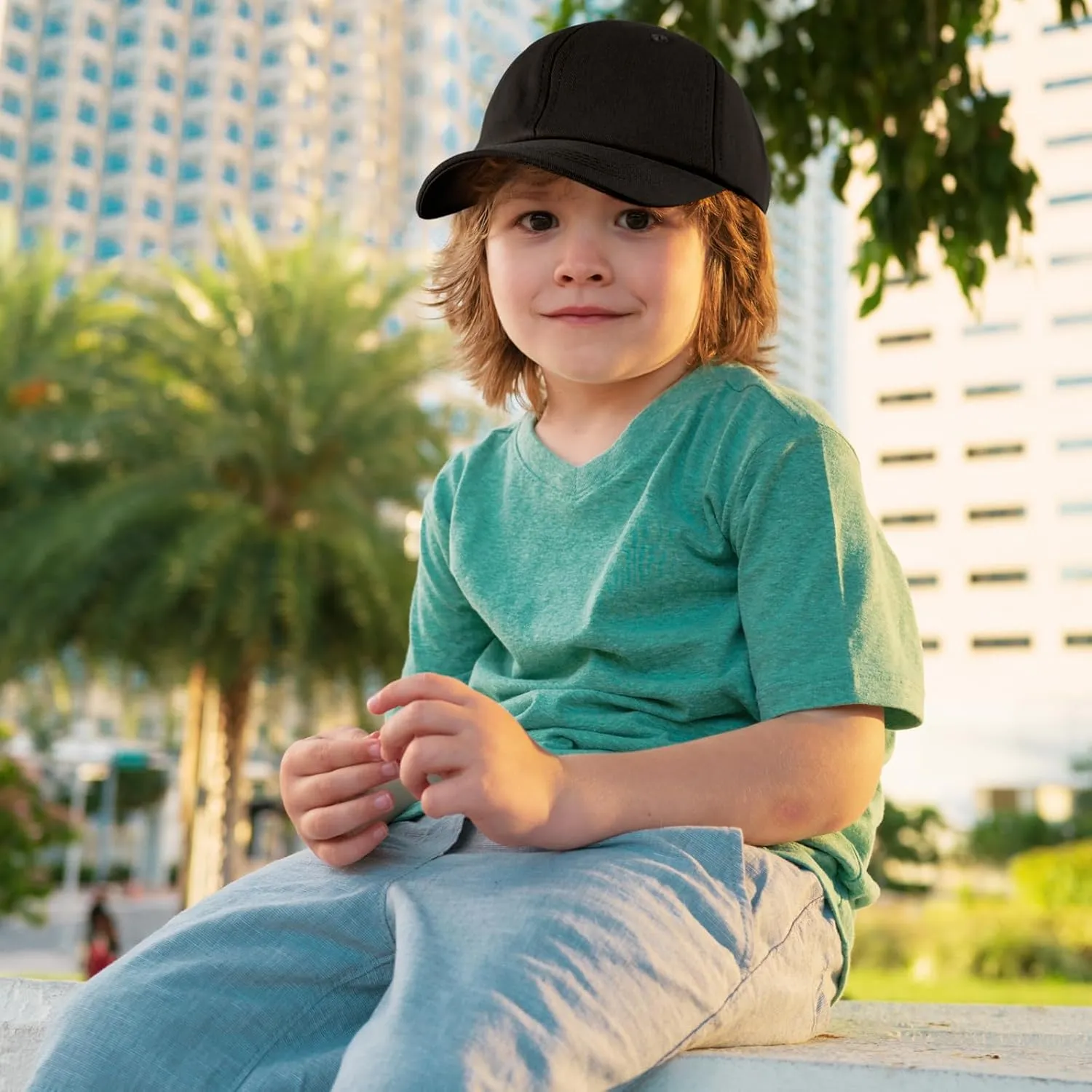 SONMONY 2-Pack Toddler Baseball Hats for Kids Girls Soft Cotton Mesh Back Trucker Hats Adjustable Toddler Hats for Girls Boys