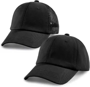 SONMONY 2-Pack Toddler Baseball Hats for Kids Girls Soft Cotton Mesh Back Trucker Hats Adjustable Toddler Hats for Girls Boys