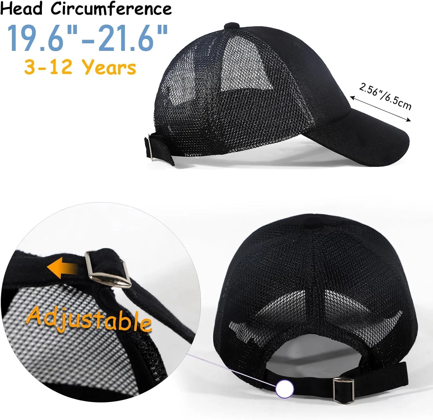 SONMONY 2-Pack Toddler Baseball Hats for Kids Girls Soft Cotton Mesh Back Trucker Hats Adjustable Toddler Hats for Girls Boys