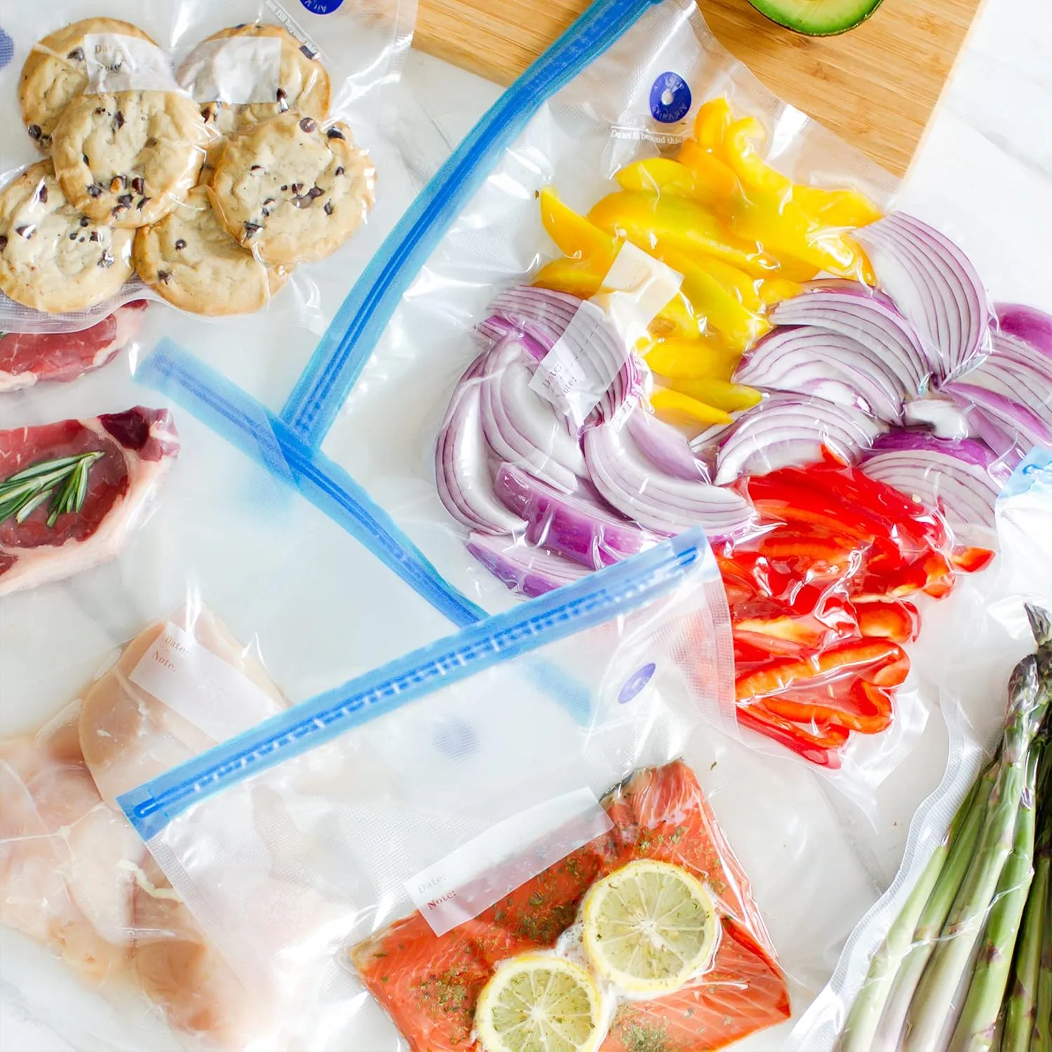 Sous Vide Bags Only Kit For Anova and Joule Cookers, 20 Extra Large Reusable BPA Free Food Vacuum Sealer Bags