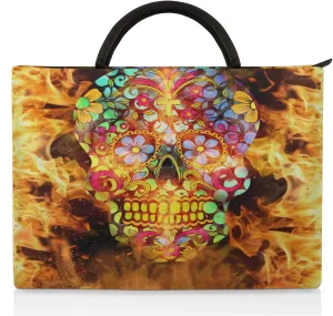 Sparks Flower Skulls Laptop Sleeve with Handle Waterproof Computer Carrying Case