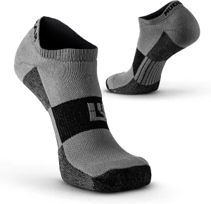 Spartan Race No-Show Running Socks, Cushioned, Non-Slip, Breathable Compression Athletic Ankle Socks, 2-Pack