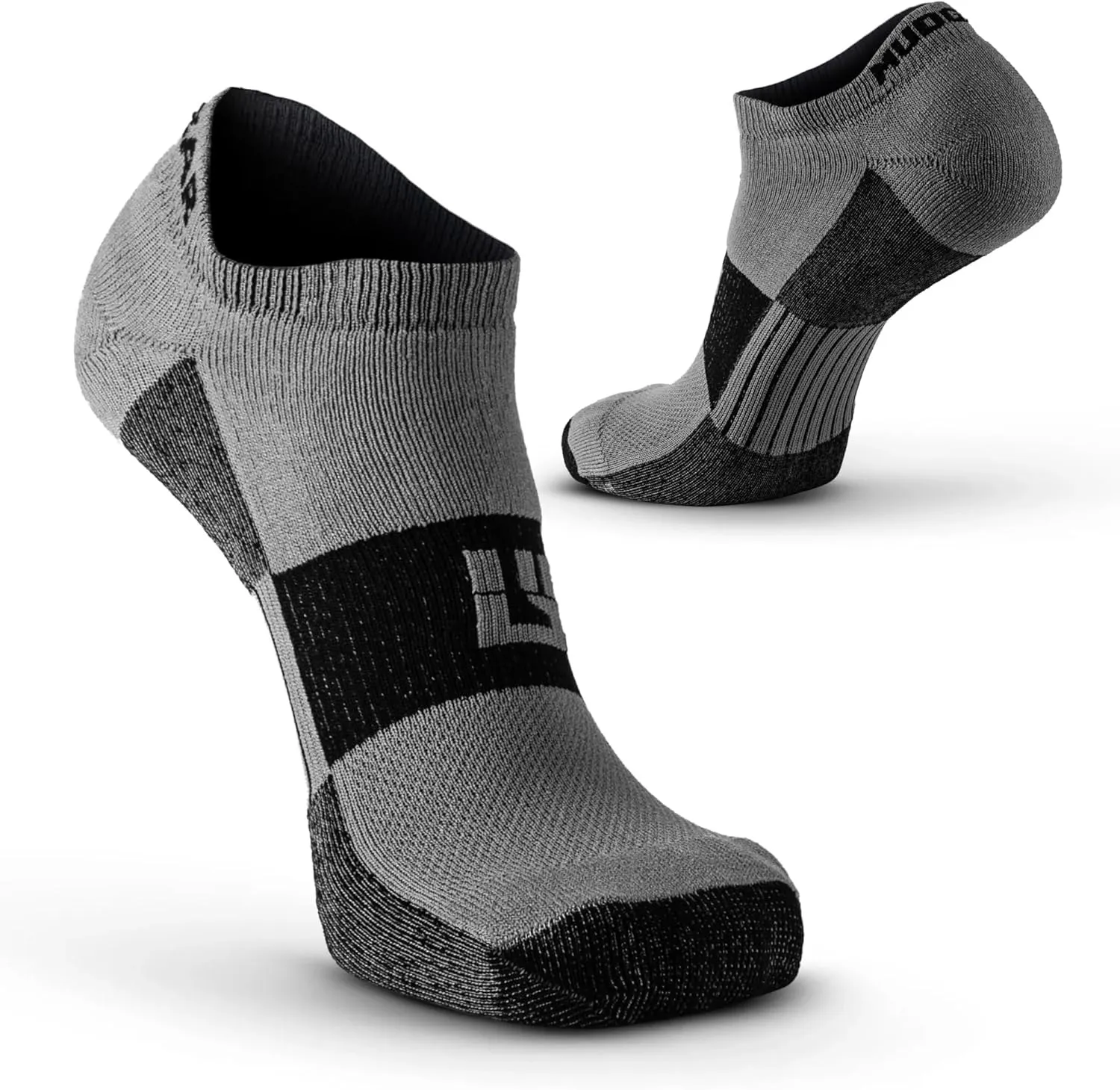 Spartan Race No-Show Running Socks, Cushioned, Non-Slip, Breathable Compression Athletic Ankle Socks, 2-Pack