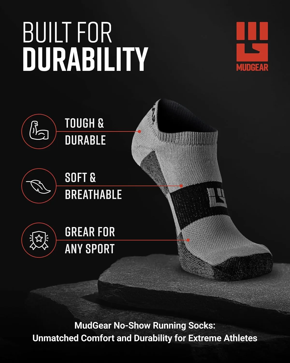 Spartan Race No-Show Running Socks, Cushioned, Non-Slip, Breathable Compression Athletic Ankle Socks, 2-Pack