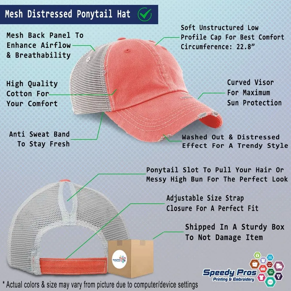 Speedy Pros Womens Ponytail Cap Beach Hair Dont Care Cotton Distressed Trucker Hats