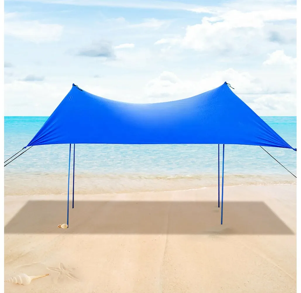 SPF 50  7ft x 7ft Tent Canopy with 4 Poles & Sandbags