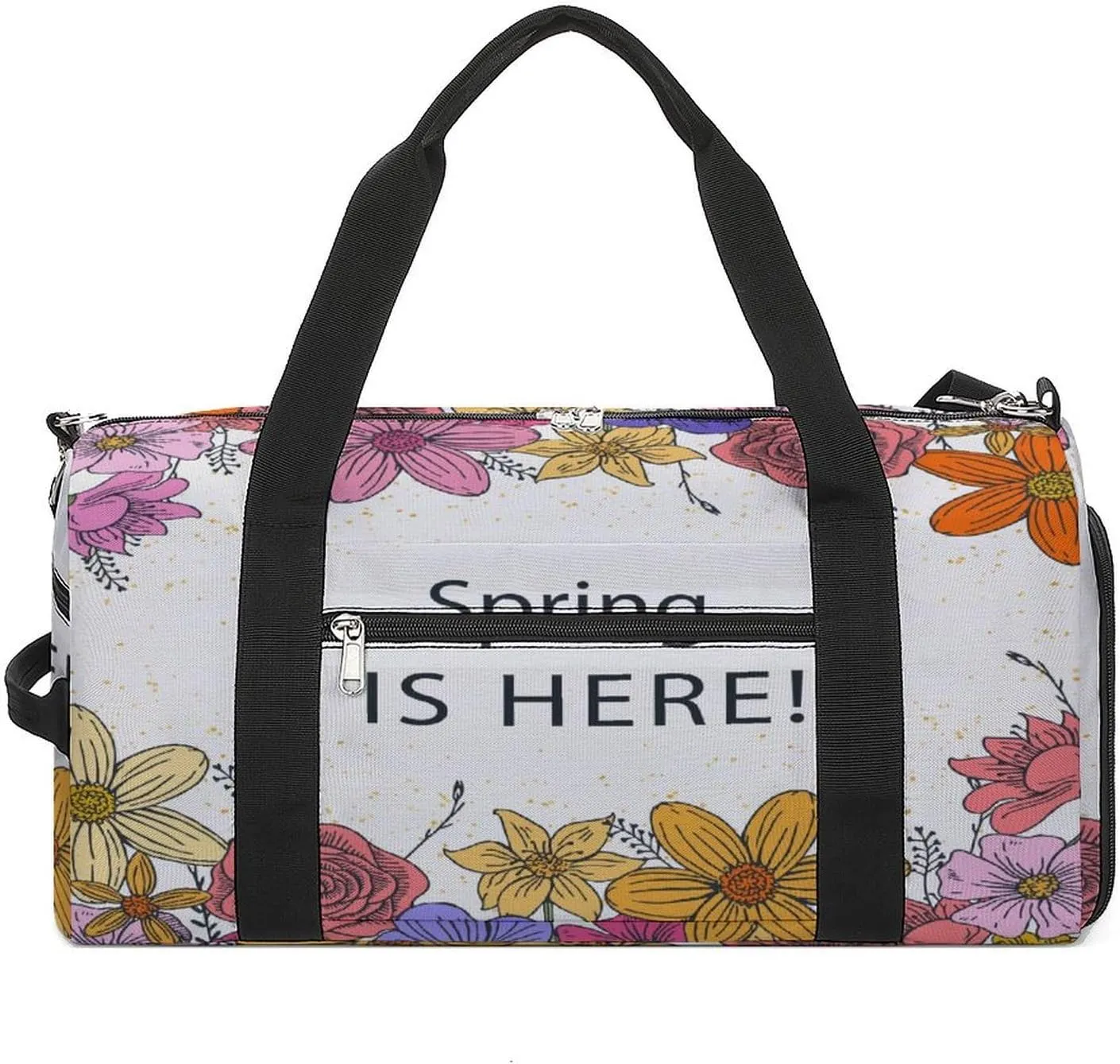 Sport Gym Duffel with Shoe Compartment Wet Pocket, Plants-spring-background Shoulder Travel Bag for Women Men, style-3